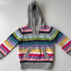 (3/$30) Old navy 2t rainbow striped knit pullover hoodie sweater